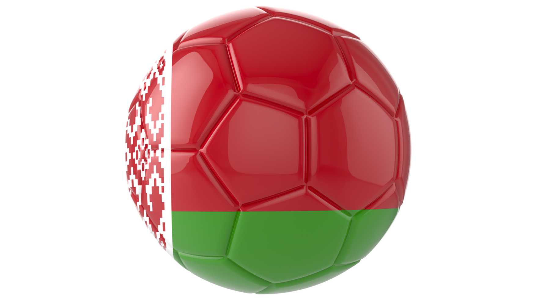 3d realistic soccer ball with the flag of Madagascar on it isolated on transparent PNG background