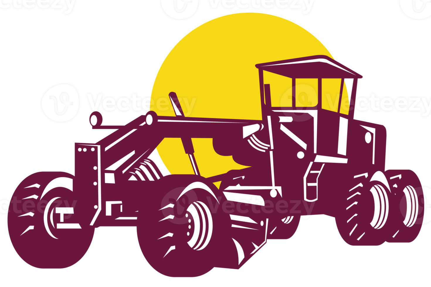 Vintage Road Grader Retro png