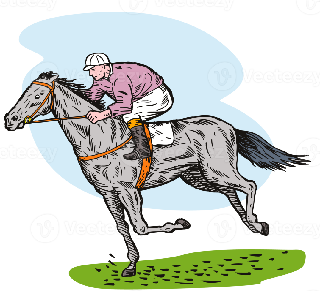 horse and jockey racing png