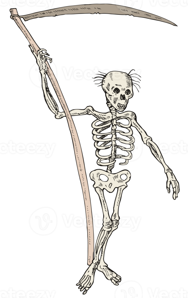 dyster skördeman skelett stående png