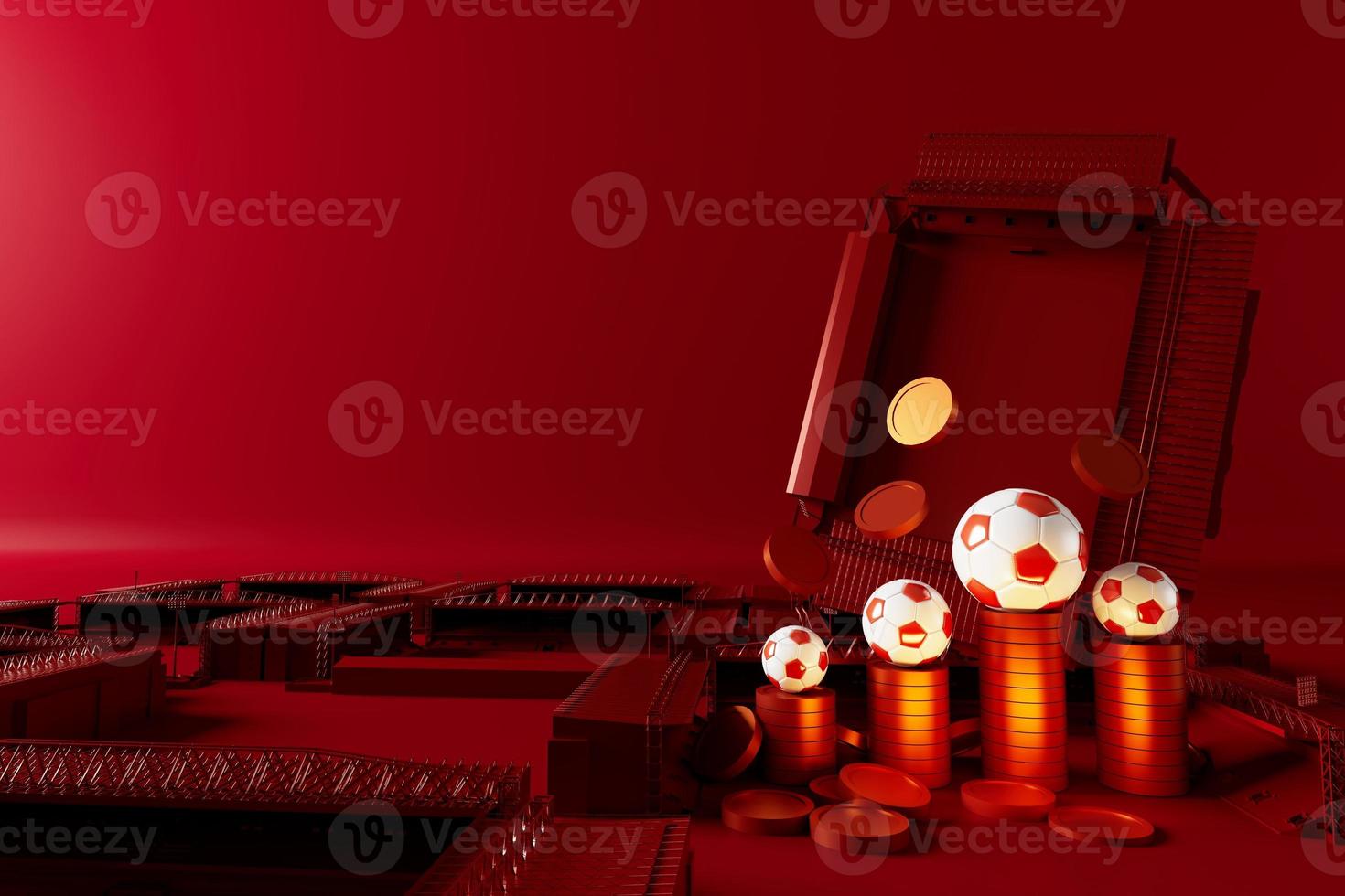 3d football object design. realistic rendering. abstract futuristic background. 3d illustration. motion geometry concept. sport competition graphic. tournament game bet content. soccer ball element. photo