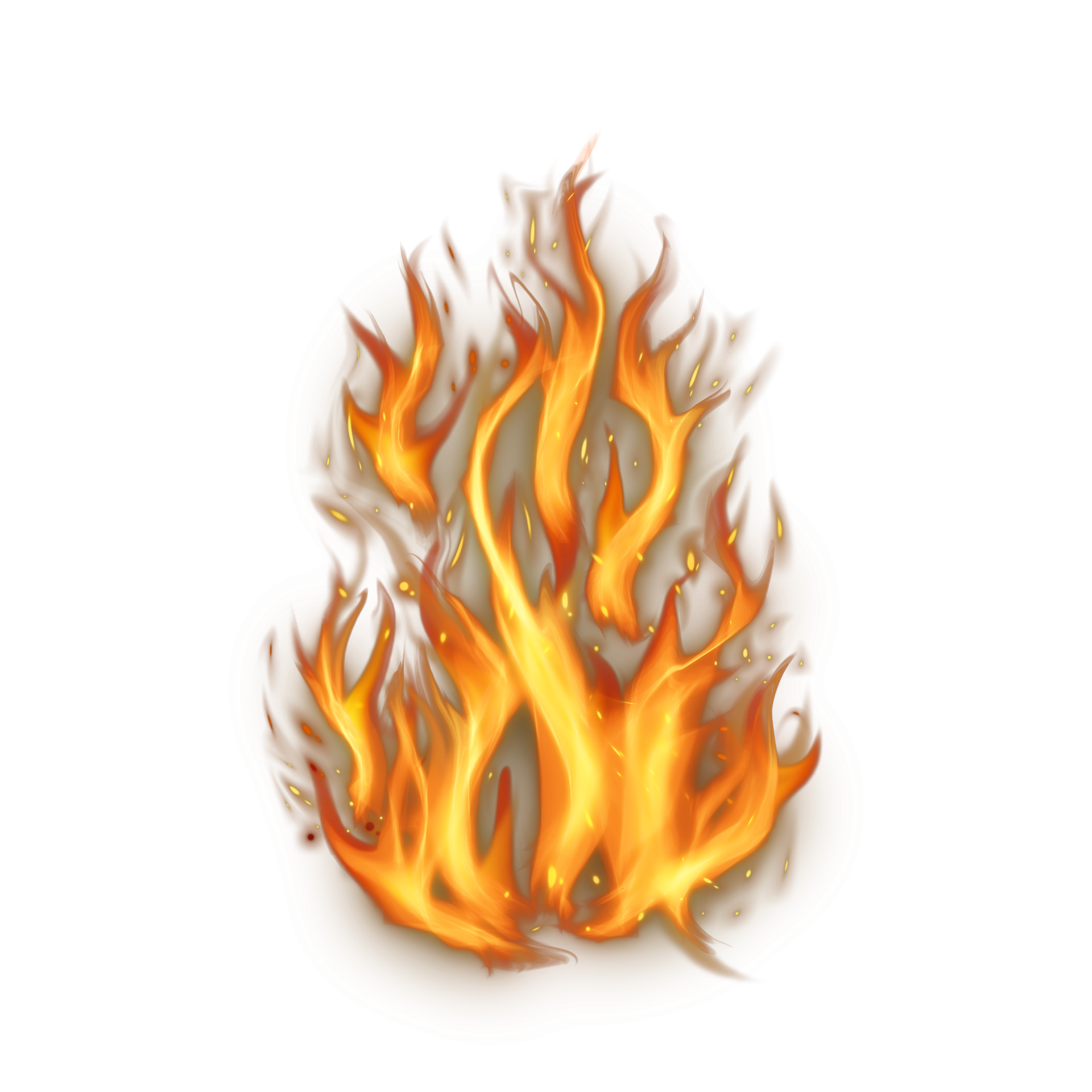 Fogo número 7, sete chamas ardentes fonte de queimadura ardente brilhante  na ilustração 3d de fundo preto