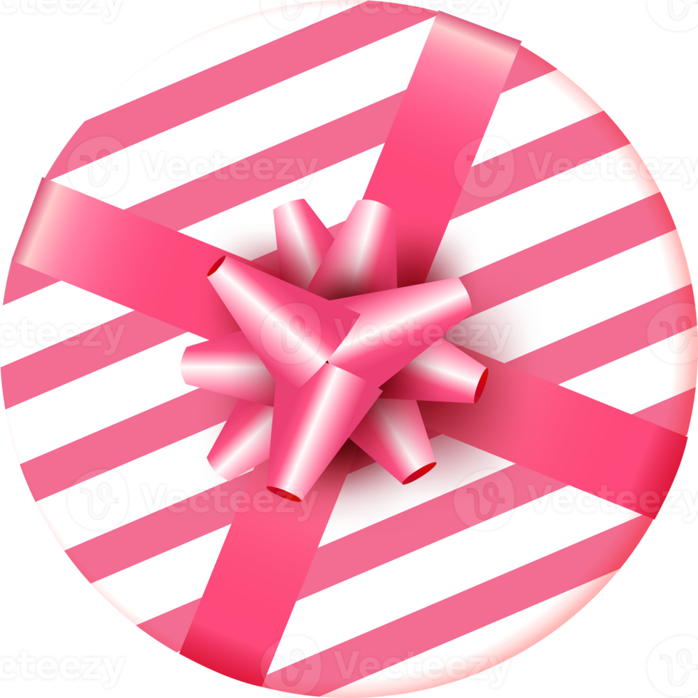 Pink Gift Box with Ribbon Bow png