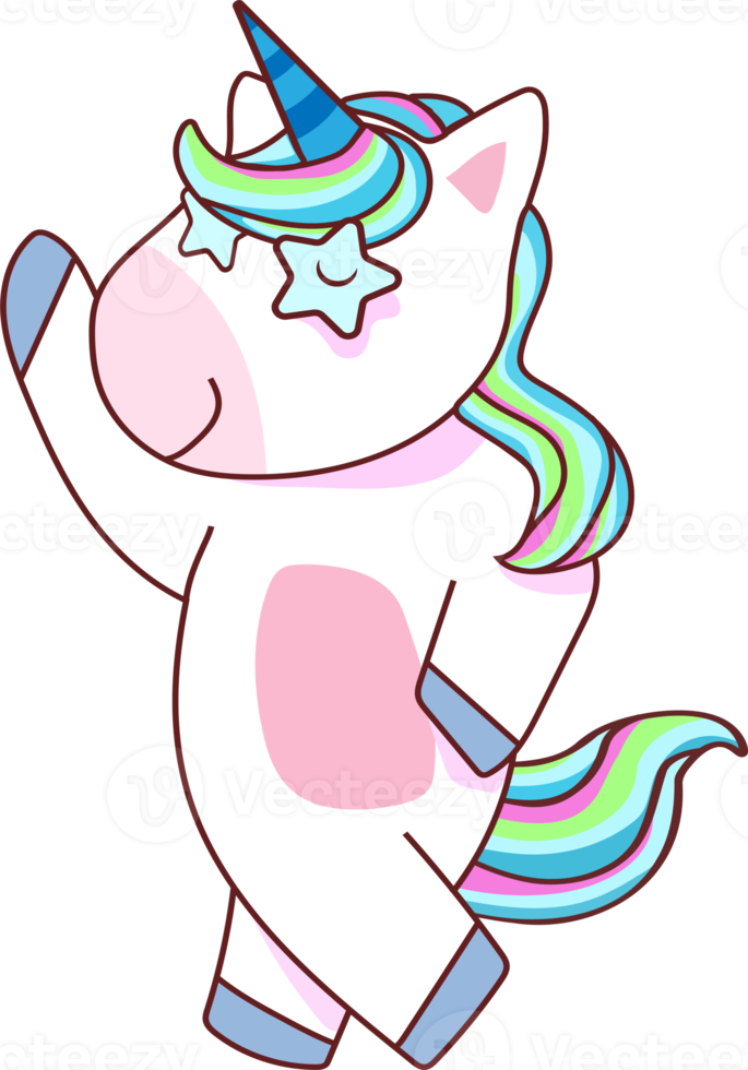 Free lindo unicornio de dibujos animados 13869728 PNG with Transparent  Background