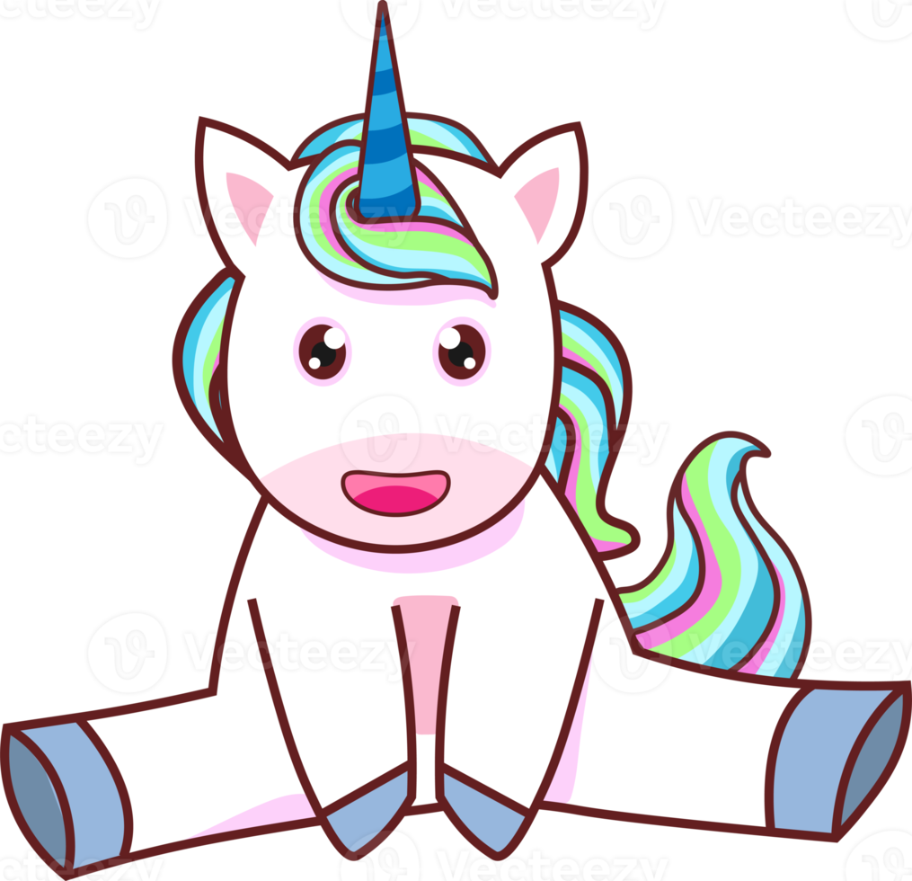 lindo unicornio de dibujos animados png