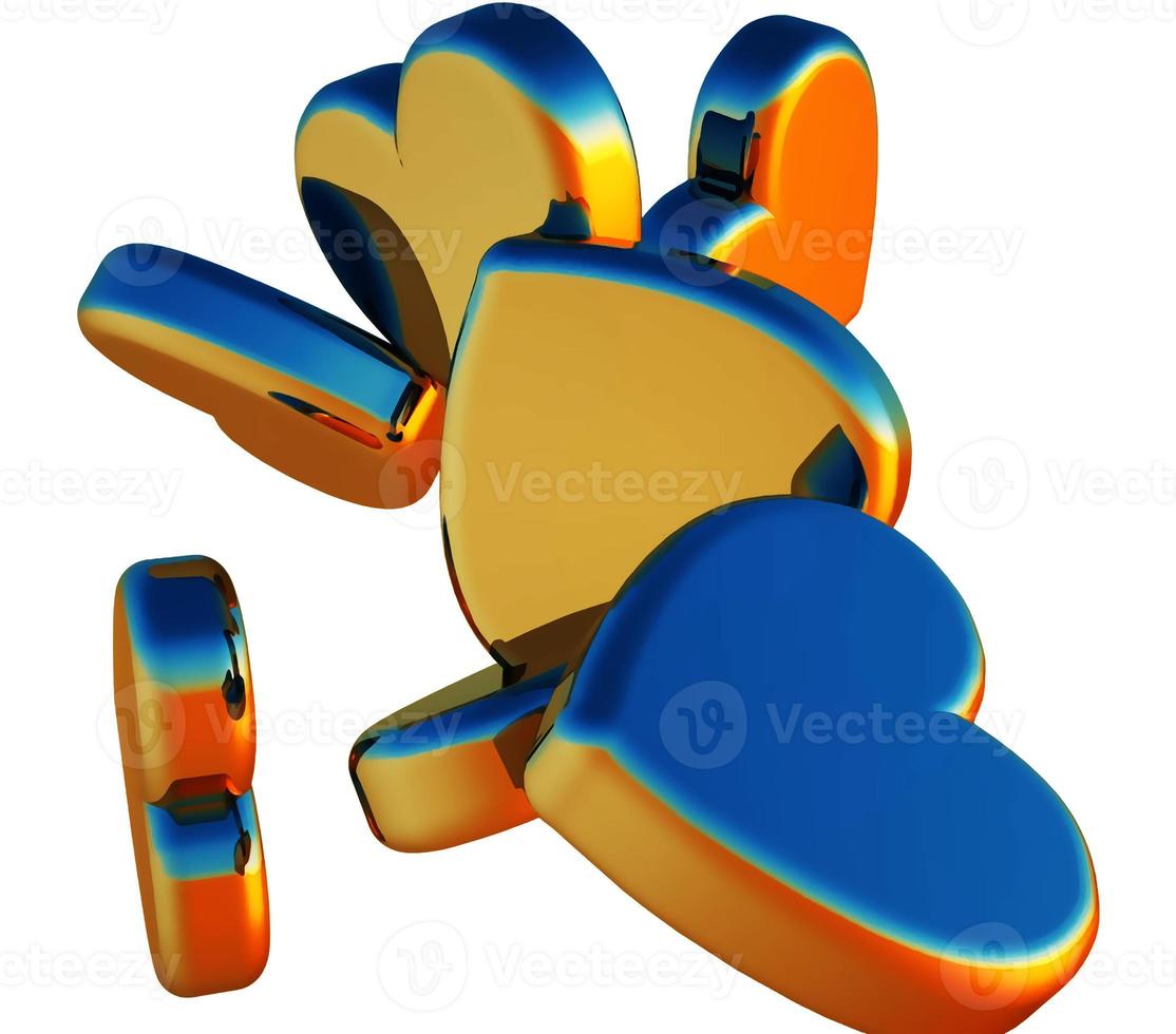 3D Illustration Hearts Romantic Background photo