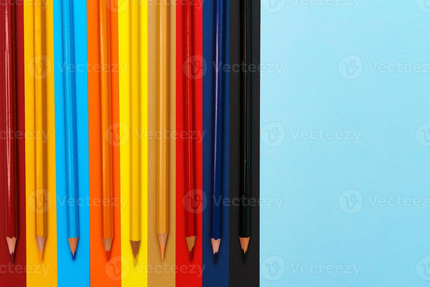 Colored pencils close up. Colored pencils for preschoolers and schoolchildren. photo