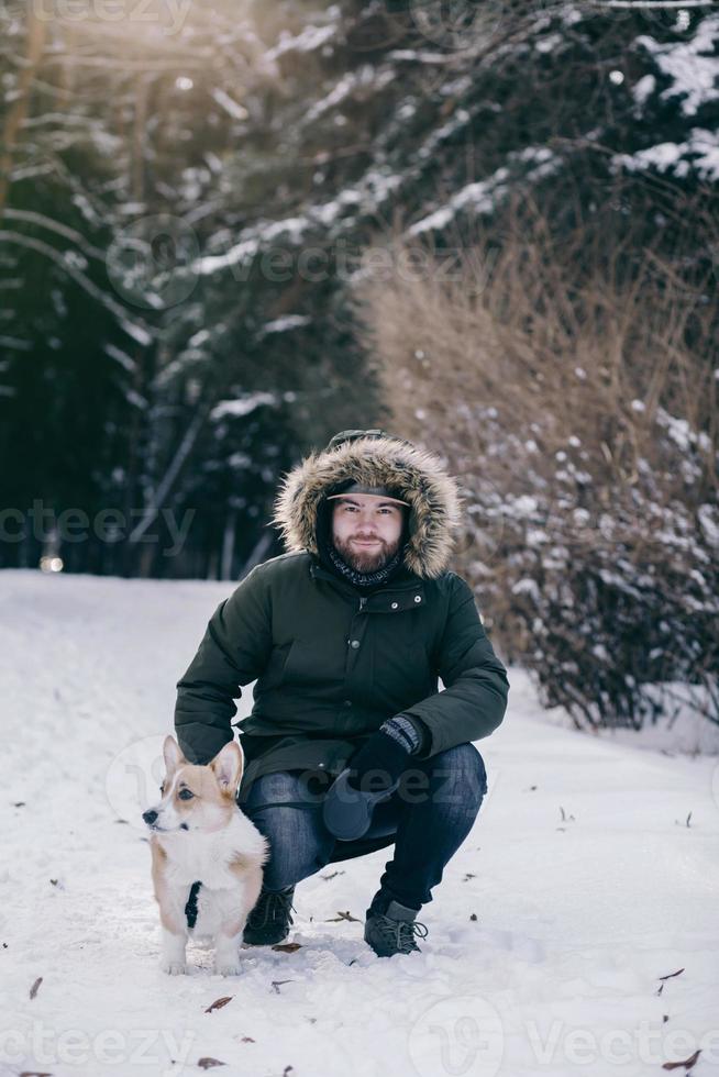 retrato del dueño y el perro foto