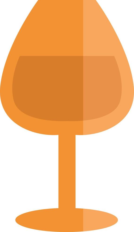 Copa de vino naranja, ilustración, vector, sobre un fondo blanco. vector