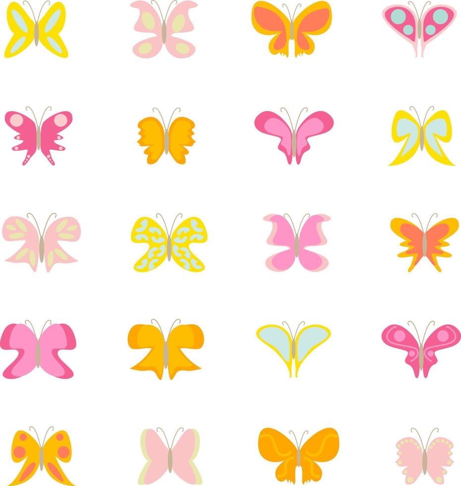 Colorful butterflies, illustration, vector, on a white background. vector