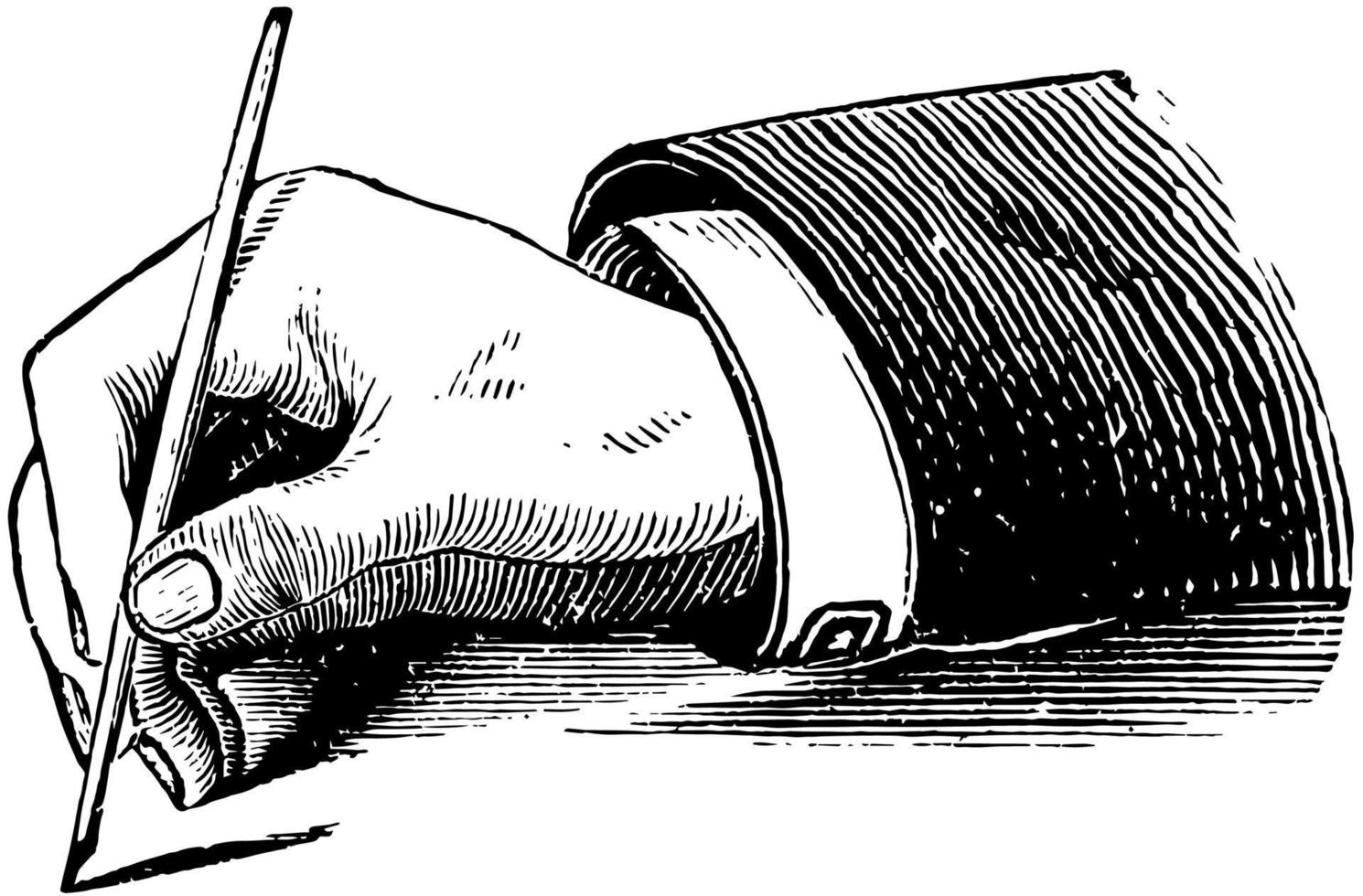 Incorrect Penmanship, wrist,  vintage engraving. vector