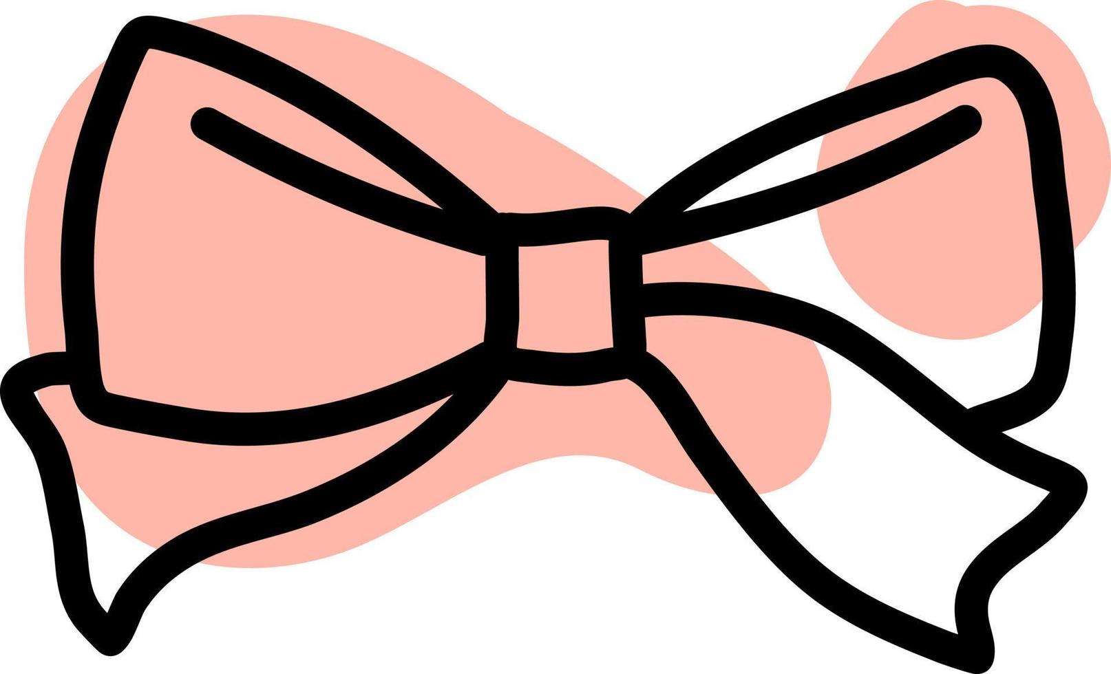 lazo rosa decorativo, ilustración de icono, vector sobre fondo blanco