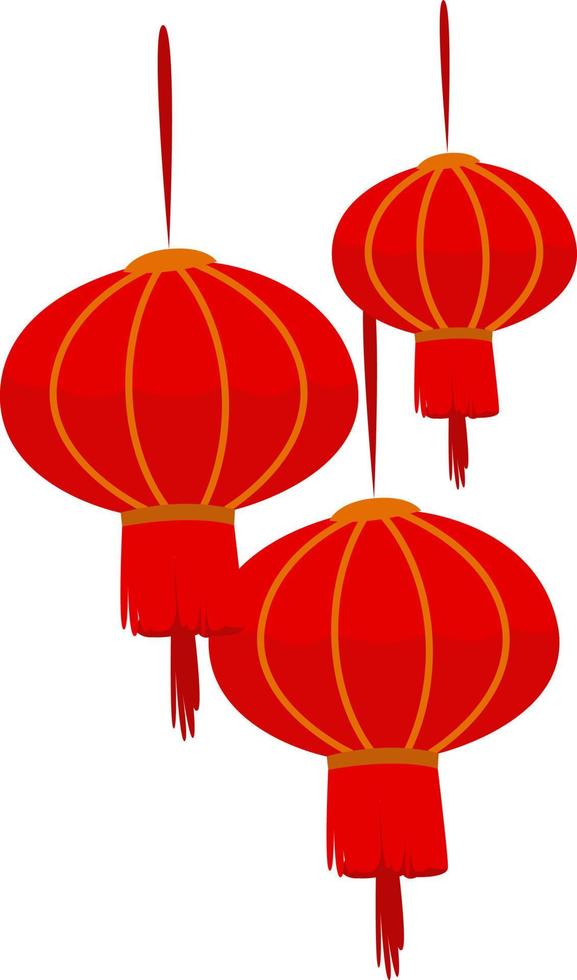 Chinese new year light, illustration, vector on white background