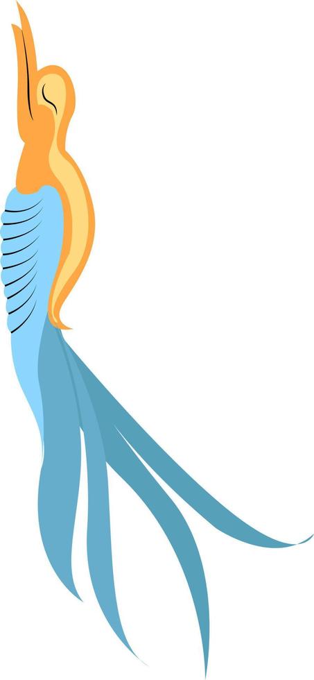 Elegant bird, illustration, vector on white background.