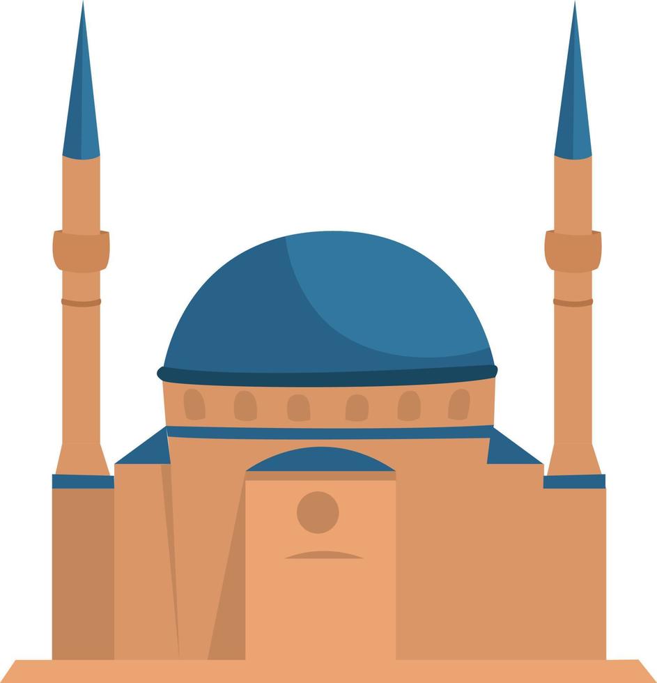 Mosque building, illustration, vector on white background