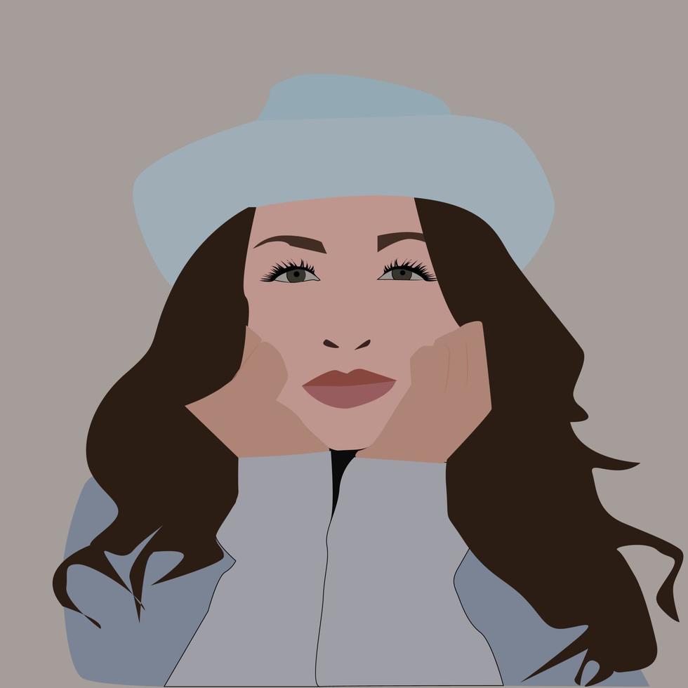 Girl in white, illustration, vector on white background.