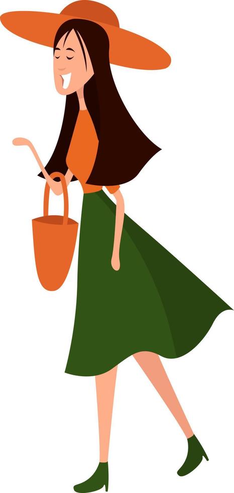 Girl in summer clothes, illustration, vector on a white background.