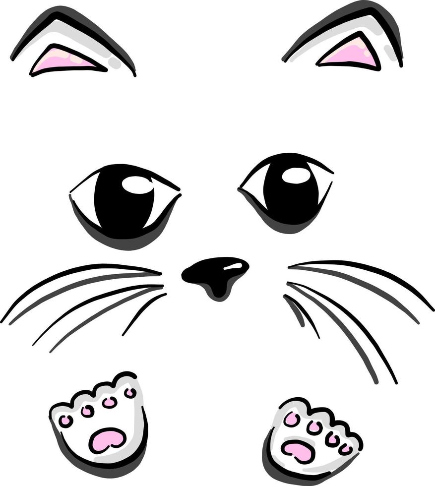 Cute cat, illustration, vector on white background