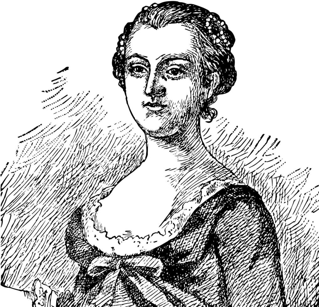 martha custis washington, ilustración de la vendimia vector