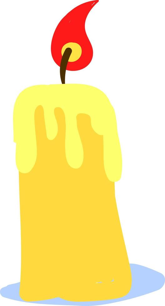 Yellow candle, illustration, vector on white background.