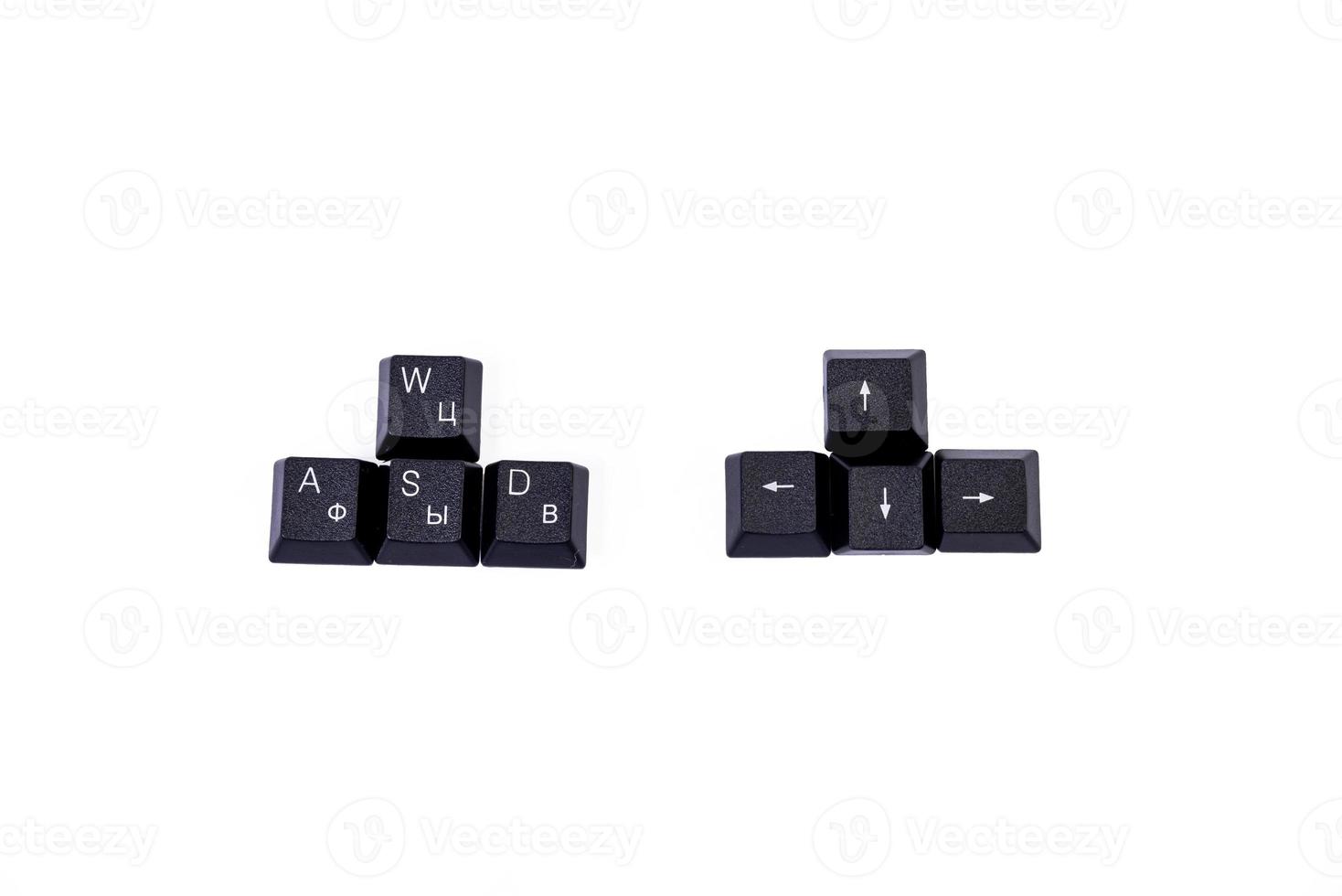 Game buttons W A S D on white background photo