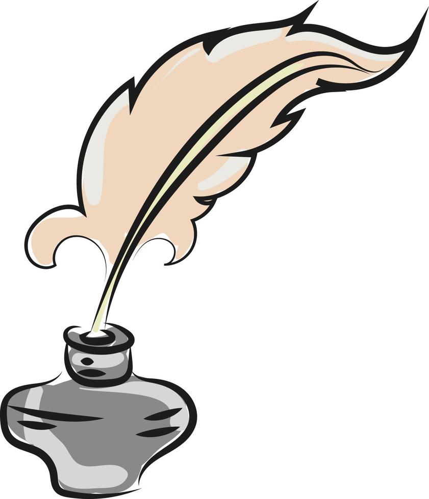 Ink pen, illustration, vector on white background