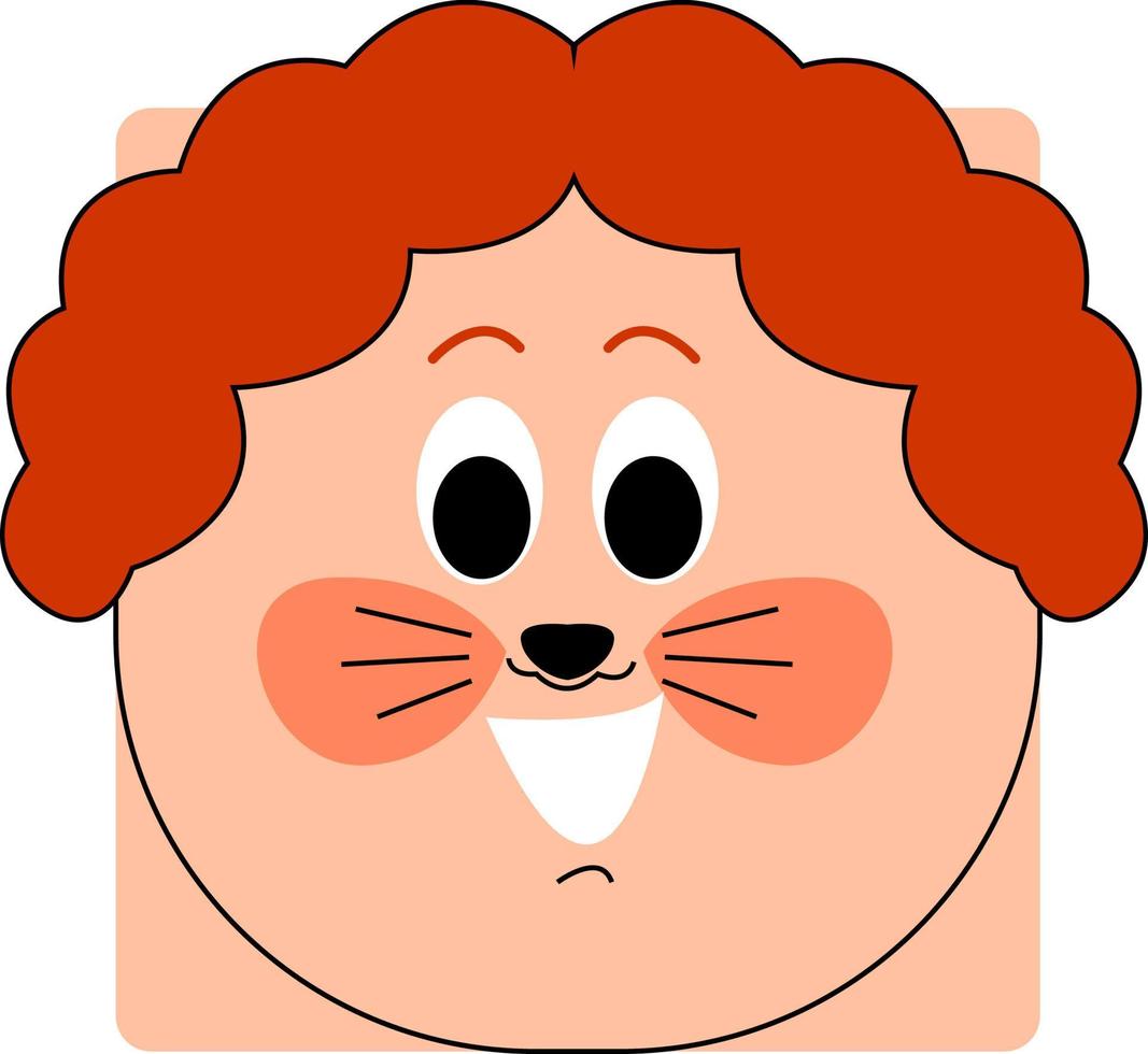 Cute ginger child, illustration, vector on white background.