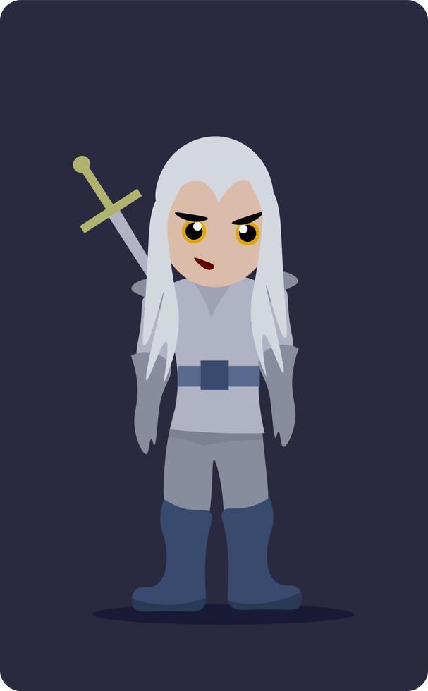 Witcher, illustration, vector on white background.