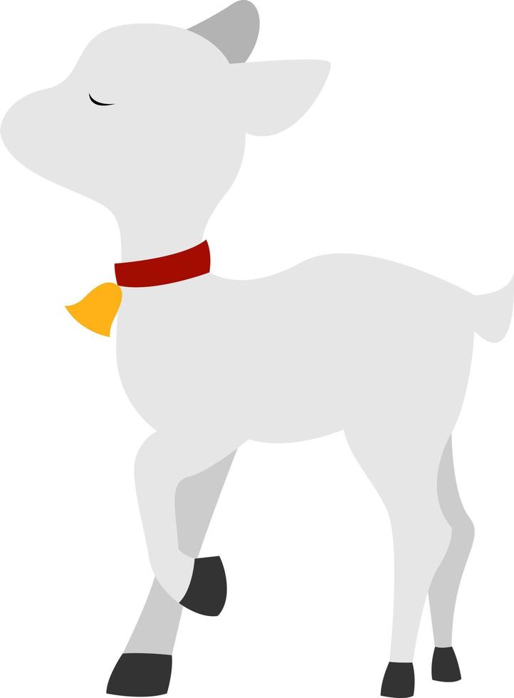 Small goat, illustration, vector on white background.