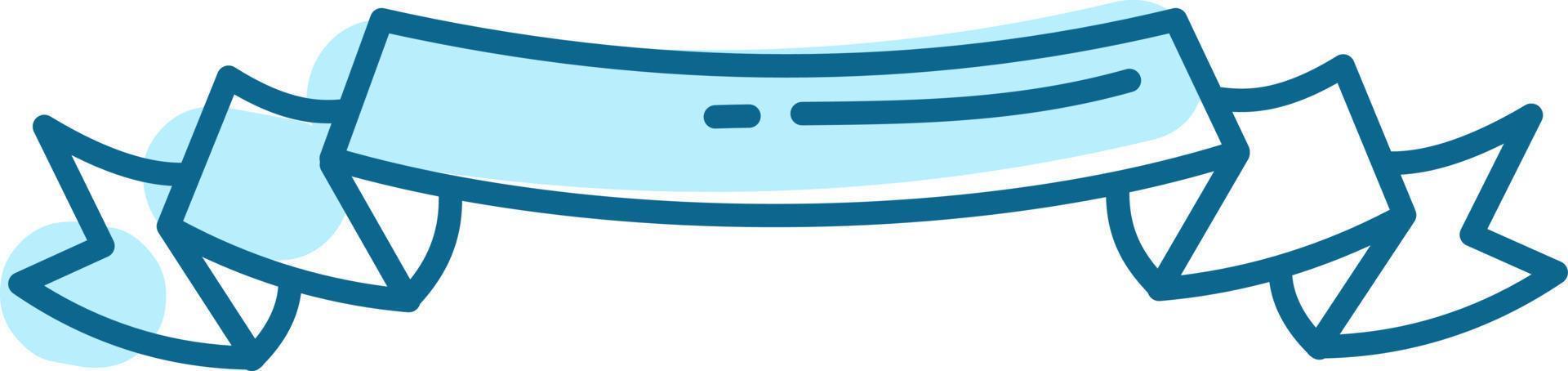 Blue paper banner, illustration, vector on a white background.