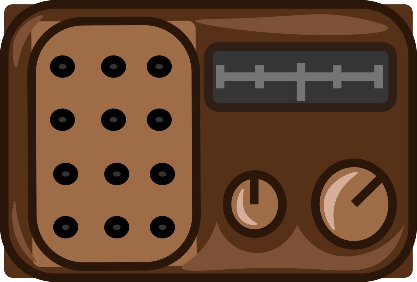 Blue radio, vector or color illustration.