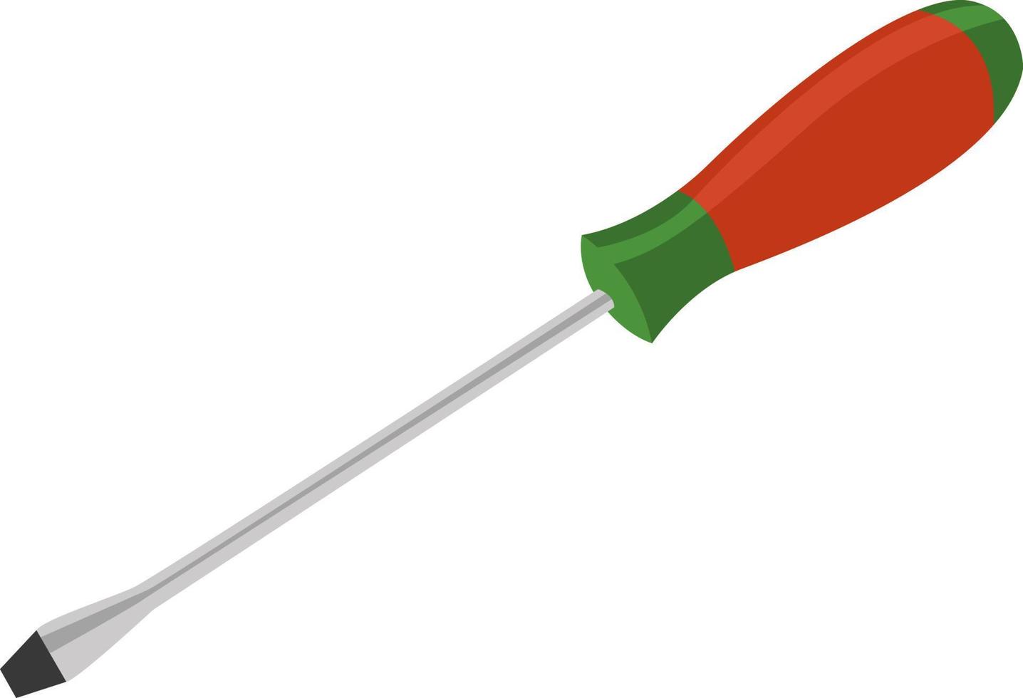 Red screwdriver, illustration, vector on a white background.