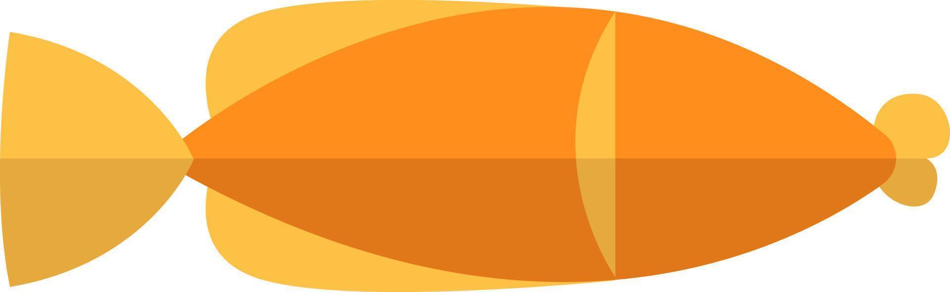 Orange fish with yellow fins, illustration, vector on white background.