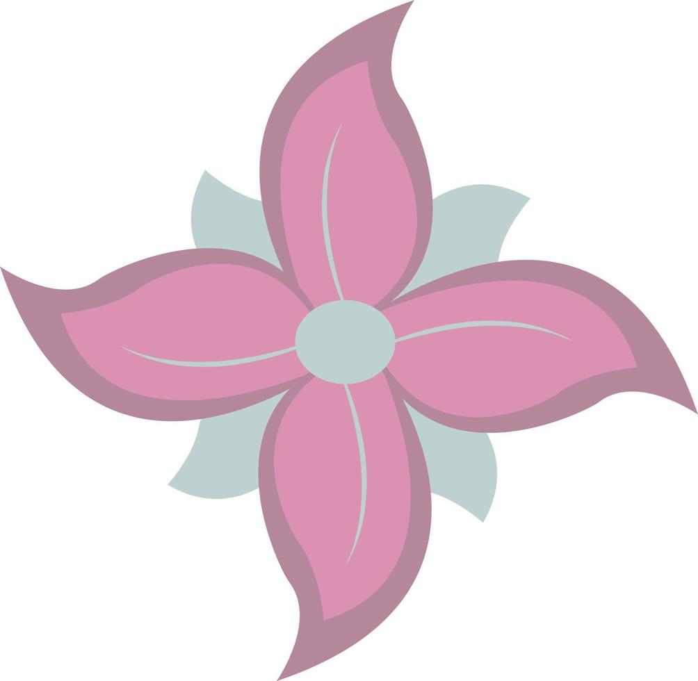 flor morada, ilustración, vector sobre fondo blanco.