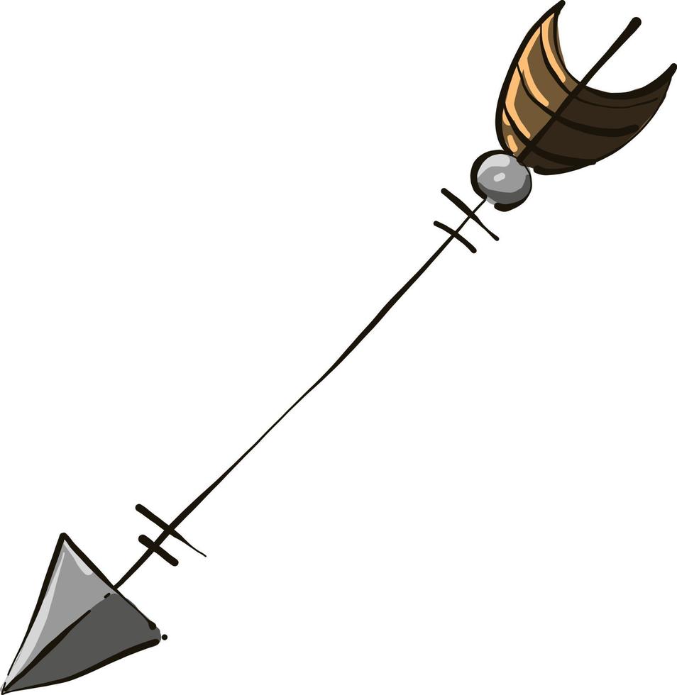 Flying arrow, illustration, vector on white background.