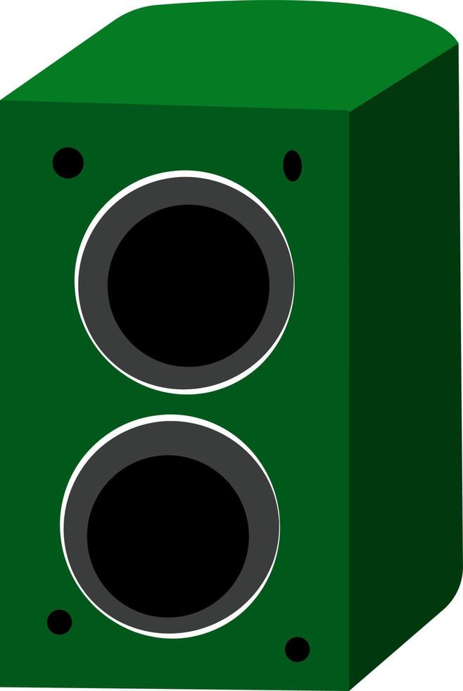 Altavoz verde, ilustración, vector sobre fondo blanco.