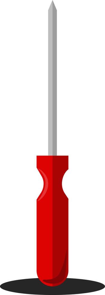 Red screwdriver, illustration, vector on white background.