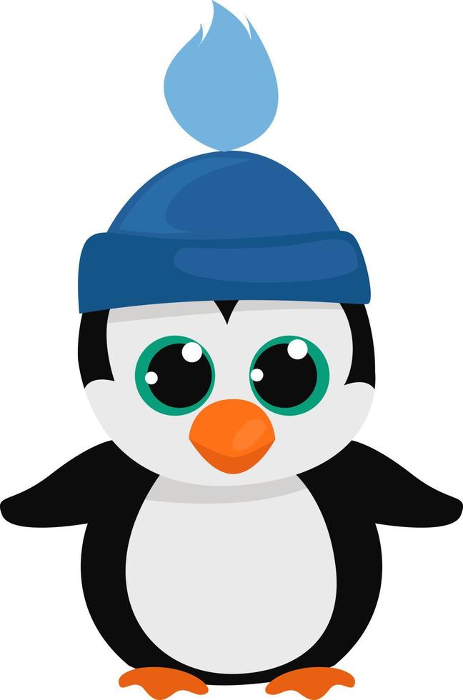 Baby penguin toy, illustration, vector on white background