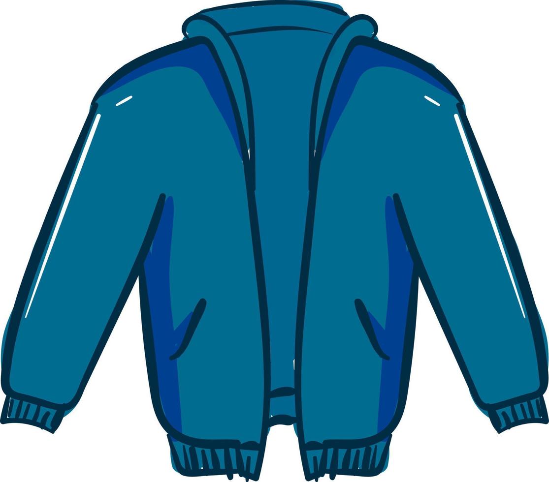 chaqueta azul, ilustración, vector sobre fondo blanco.