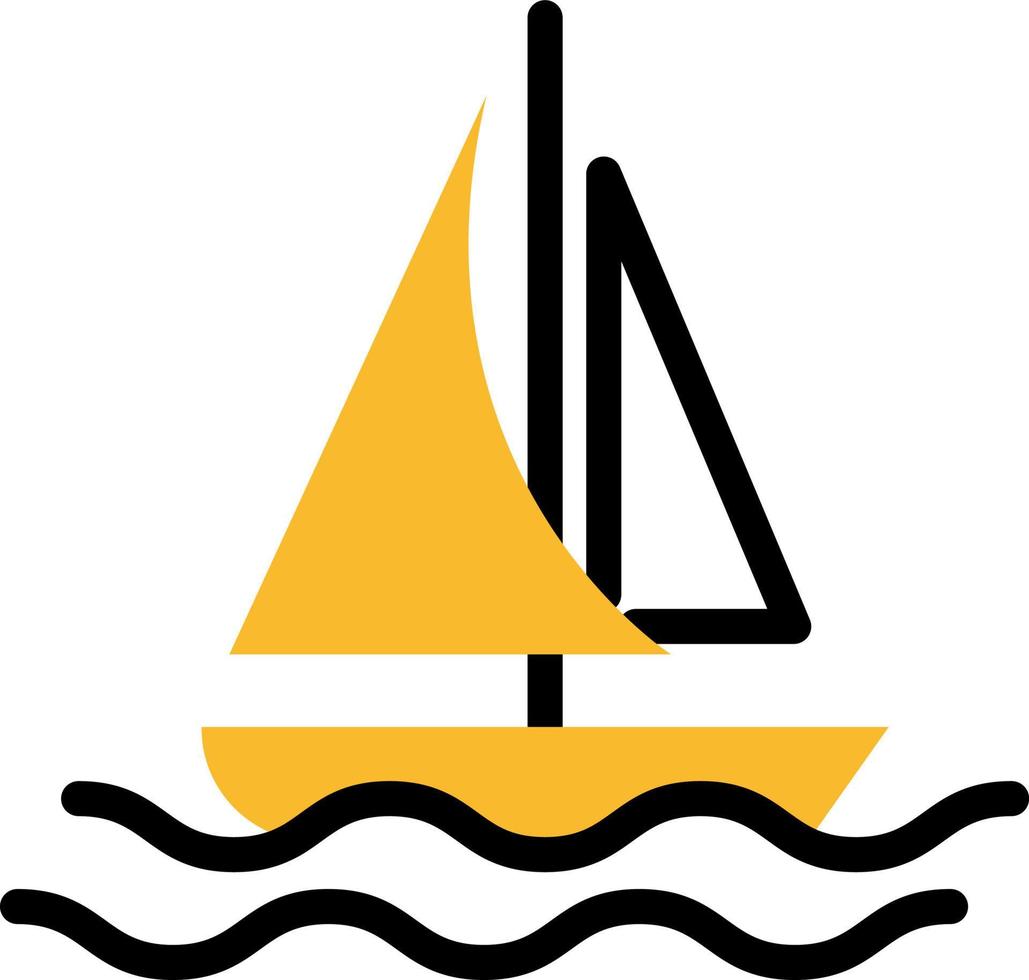 Vacation sailing , illustration, vector on a white background.