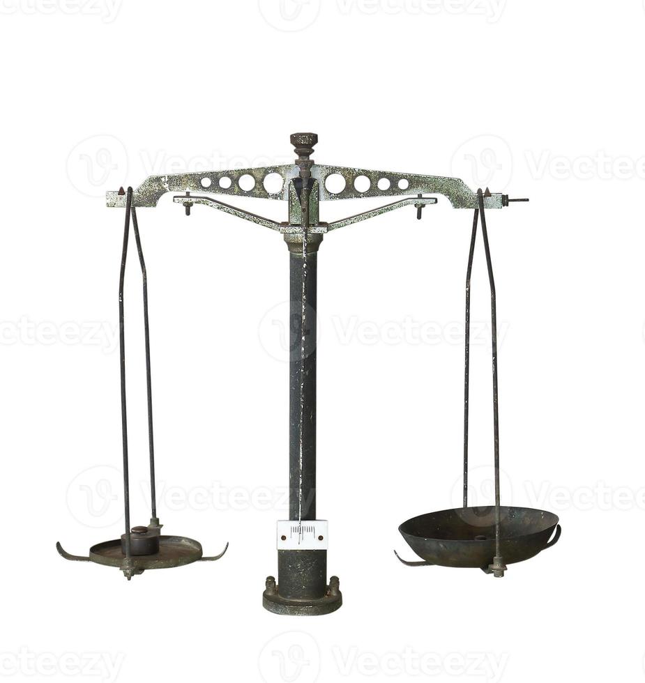 Old scales on white photo