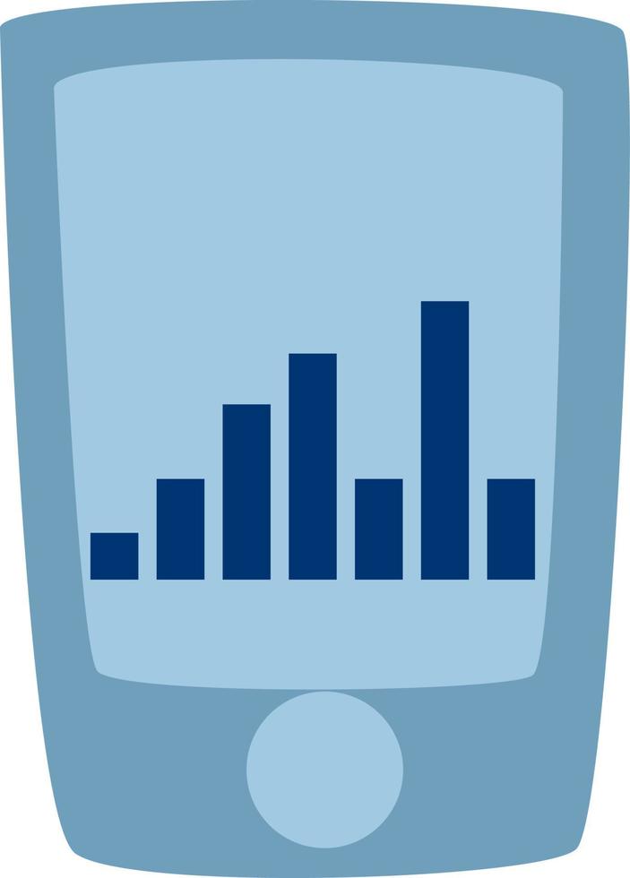 Phone pedometer, illustration, vector, on a white background. vector