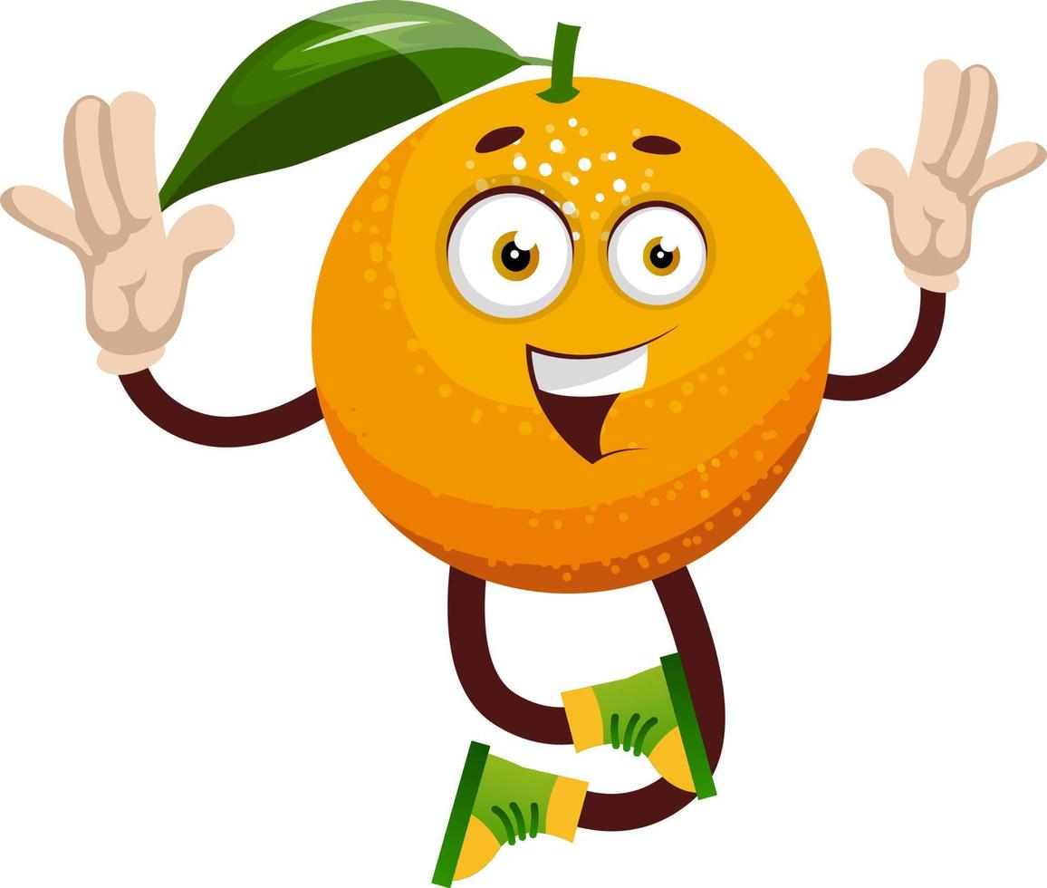 Orange is happy, illustration, vector on white background.