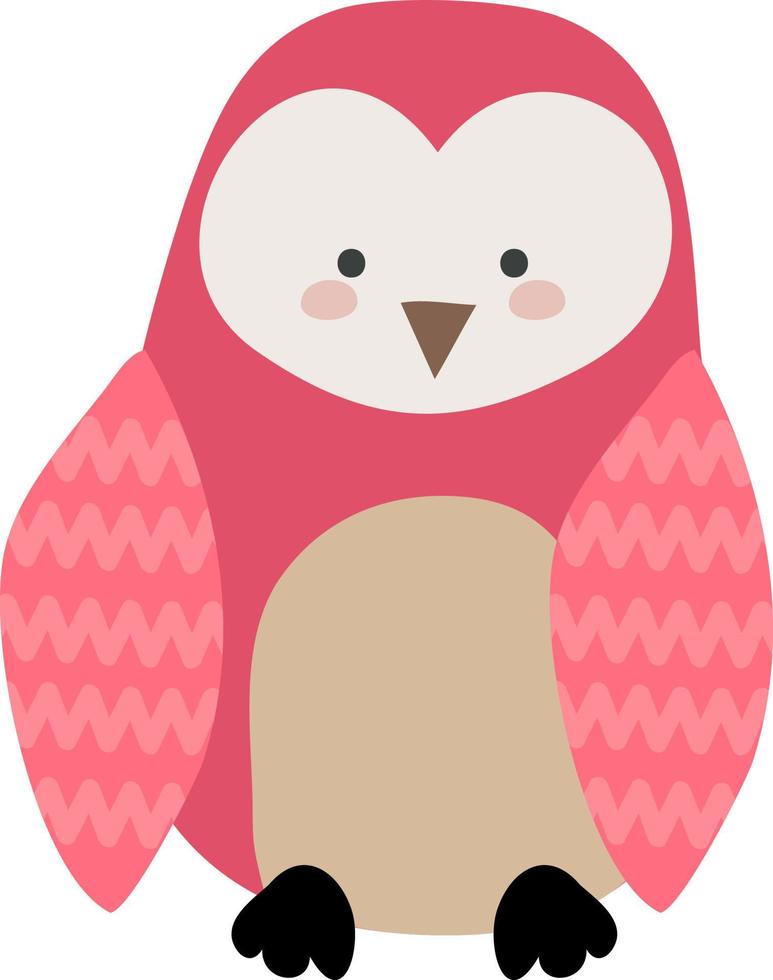 Cute little owl, illustration, vector on white background.