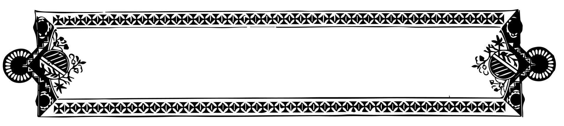 Ornate banner have traditional design border, vintage engraving. vector