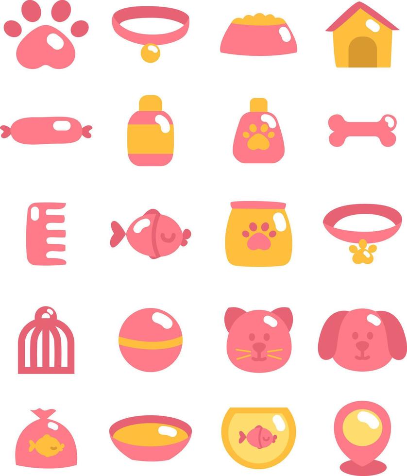 Pet care, illustration, vector on a white background.