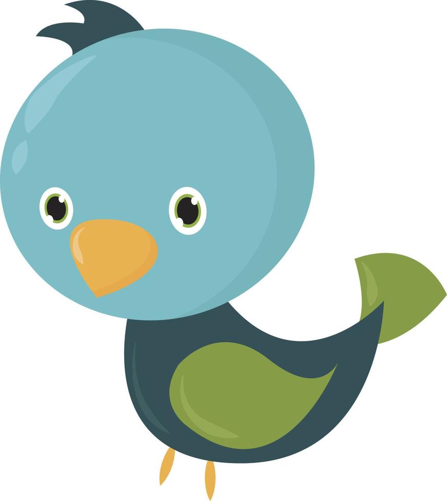 Blue bird, illustration, vector on white background.