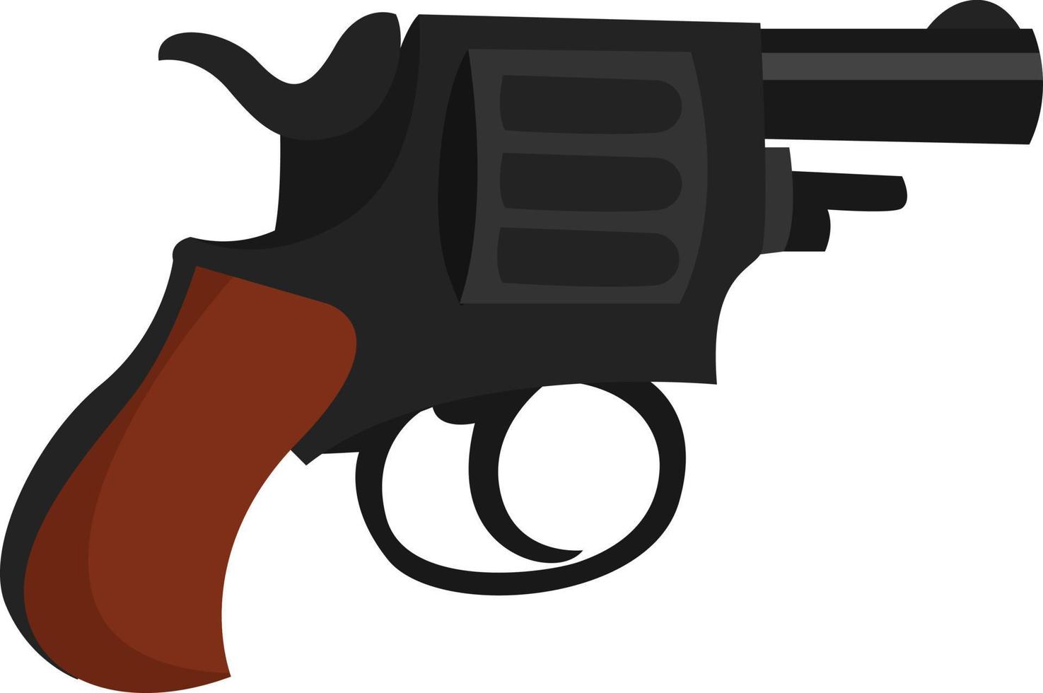 Black revolver , illustration, vector on white background