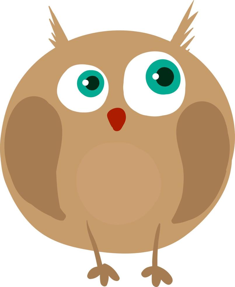 Cute owl, illustration, vector on white background.