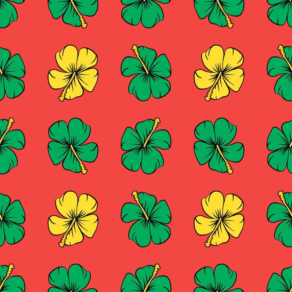 Colorful flowers pattern, illustration, vector on white background